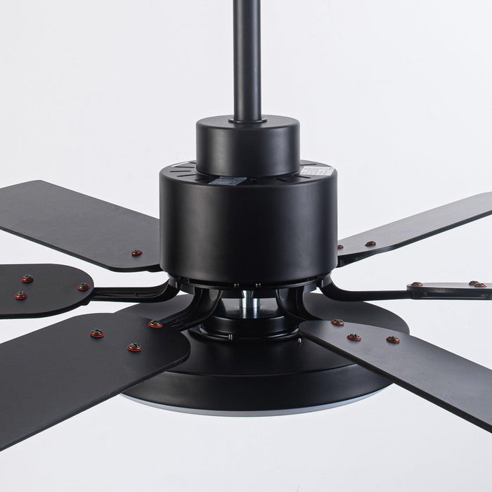 60" Industrial DC Motor Downrod Mount Reversible Ceiling Fan with Lighting and Remote Control - Sweatfully
