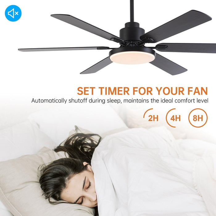60" Industrial DC Motor Downrod Mount Reversible Ceiling Fan with Lighting and Remote Control - Sweatfully
