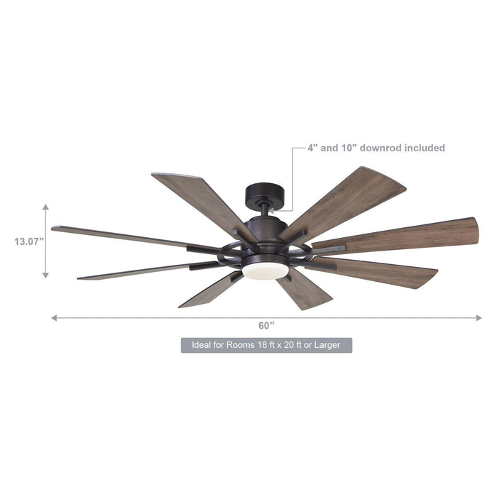 60" Oretha Windmill DC Ceiling Fan with LED Lighting - Sweatfully