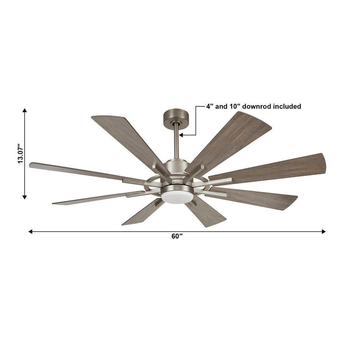 60" Oretha Windmill DC Ceiling Fan with LED Lighting - Sweatfully