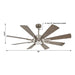 60" Oretha Windmill DC Ceiling Fan with LED Lighting - Sweatfully