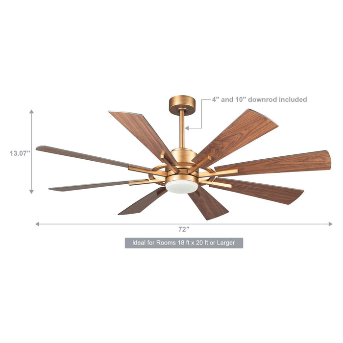 60" Oretha Windmill DC Ceiling Fan with LED Lighting - Sweatfully
