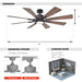 60" Oretha Windmill DC Ceiling Fan with LED Lighting - Sweatfully