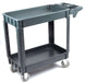 600 lbs Heavy Duty Plastic Rolling Utility Cart for Warehouse/Garage/Restaurants/Offices, HDPE Shelves, 5" Caster Wheels - Sweatfully
