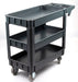 600 lbs Heavy Duty Plastic Rolling Utility Cart for Warehouse/Garage/Restaurants/Offices, HDPE Shelves, 5" Caster Wheels - Sweatfully