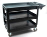 600 lbs Heavy Duty Plastic Rolling Utility Cart for Warehouse/Garage/Restaurants/Offices, HDPE Shelves, 5" Caster Wheels - Sweatfully