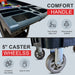 600 lbs Heavy Duty Plastic Rolling Utility Cart for Warehouse/Garage/Restaurants/Offices, HDPE Shelves, 5" Caster Wheels - Sweatfully