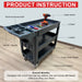 600 lbs Heavy Duty Plastic Rolling Utility Cart for Warehouse/Garage/Restaurants/Offices, HDPE Shelves, 5" Caster Wheels - Sweatfully