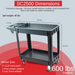 600 lbs Heavy Duty Plastic Rolling Utility Cart for Warehouse/Garage/Restaurants/Offices, HDPE Shelves, 5" Caster Wheels - Sweatfully