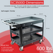 600 lbs Heavy Duty Plastic Rolling Utility Cart for Warehouse/Garage/Restaurants/Offices, HDPE Shelves, 5" Caster Wheels - Sweatfully