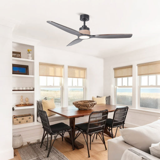 56 Inch Louise Downrod Mount LED Ceiling Fan with Remote Control - Sweatfully