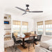 56 Inch Louise Downrod Mount LED Ceiling Fan with Remote Control - Sweatfully