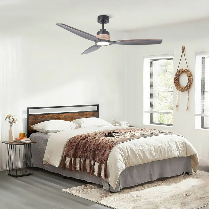 56 Inch Louise Downrod Mount LED Ceiling Fan with Remote Control - Sweatfully
