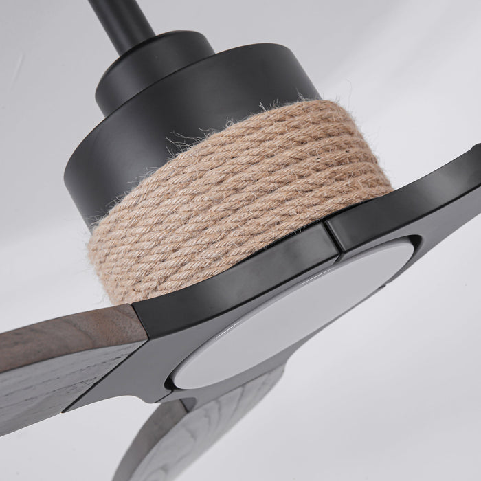 56 Inch Louise Downrod Mount LED Ceiling Fan with Remote Control - Sweatfully