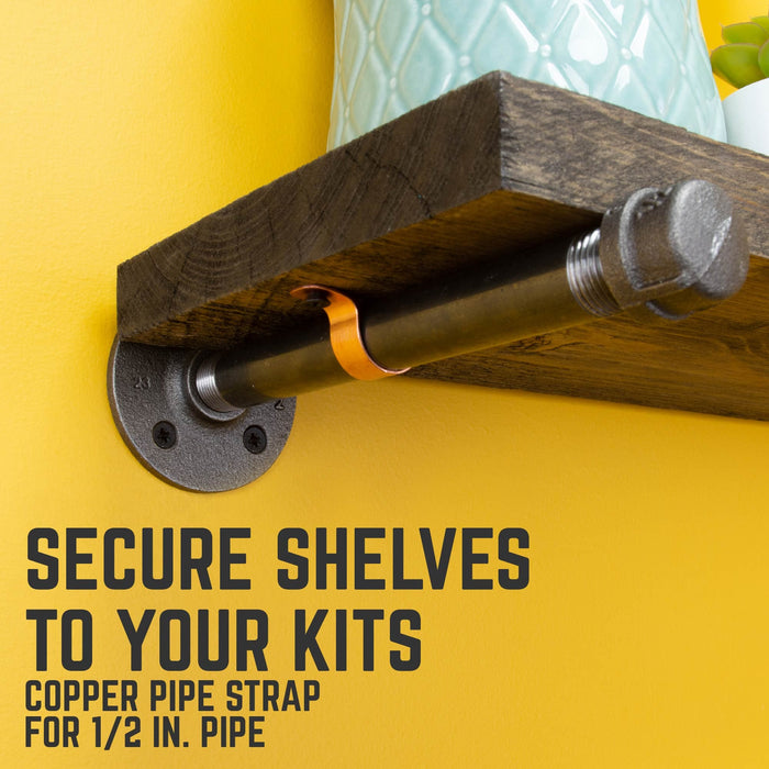 Copper Pipe Strap for 1/2 in. Dia. Black Steel Pipe - Sweatfully