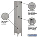 Salsbury 12" Wide Single Tier Standard Metal Locker - 1 Wide - 6 Feet High - 12 Inches Deep - Gray - Unassembled - Sweatfully