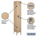 Salsbury 12" Wide Single Tier Standard Metal Locker - 1 Wide - 6 Feet High - 12 Inches Deep - Tan - Unassembled - Sweatfully