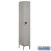 Salsbury 12" Wide Single Tier Standard Metal Locker - 1 Wide - 6 Feet High - 15 Inches Deep - Gray - Unassembled - Sweatfully