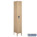 Salsbury 12" Wide Single Tier Standard Metal Locker - 1 Wide - 6 Feet High - 15 Inches Deep - Tan - Unassembled - Sweatfully