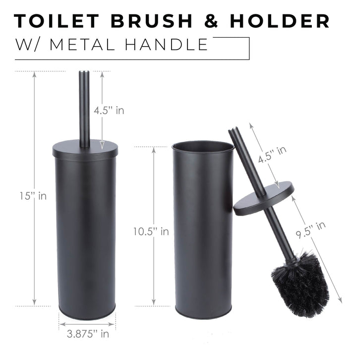 Toilet Brush and Holder (Matte Black Finish) - Sweatfully