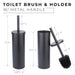 Toilet Brush and Holder (Matte Black Finish) - Sweatfully