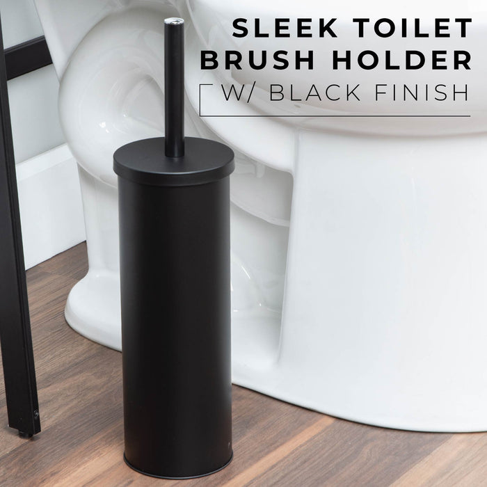 Toilet Brush and Holder (Matte Black Finish) - Sweatfully