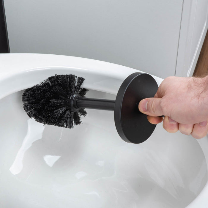 Toilet Brush and Holder (Matte Black Finish) - Sweatfully