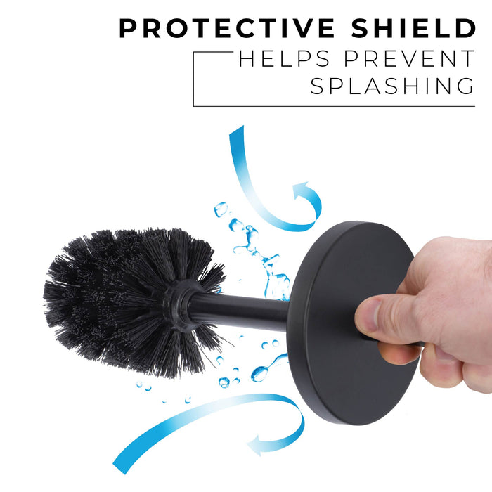 Toilet Brush and Holder (Matte Black Finish) - Sweatfully