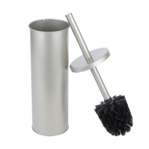Toilet Brush and Holder (Brushed Nickel Finish) - Sweatfully