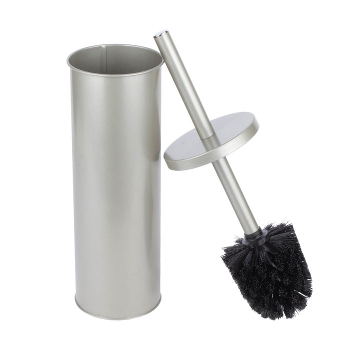 Toilet Brush and Holder (Brushed Nickel Finish) - Sweatfully