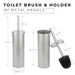 Toilet Brush and Holder (Brushed Nickel Finish) - Sweatfully