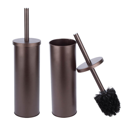 Toilet Brush and Holder, 2-Pack (Bronze Finish) - Sweatfully