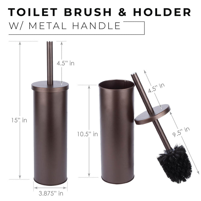 Toilet Brush and Holder (Bronze Finish) - Sweatfully