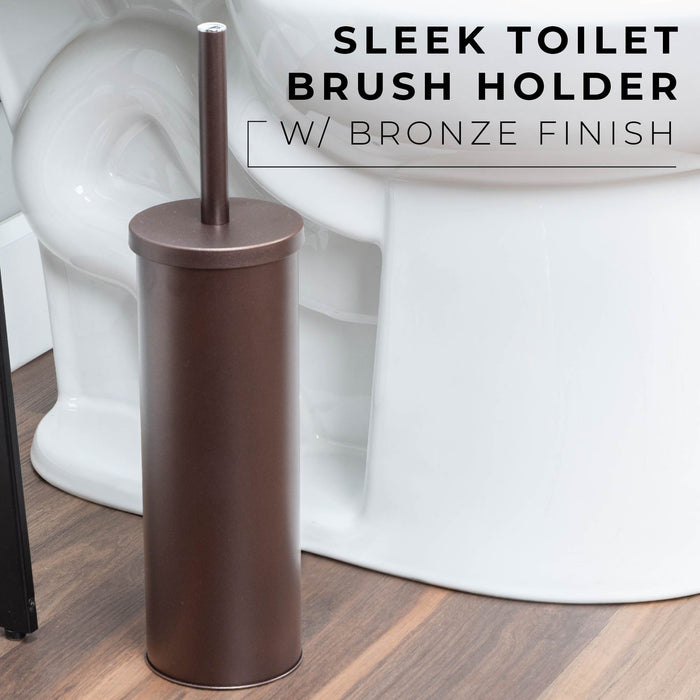 Toilet Brush and Holder (Bronze Finish) - Sweatfully