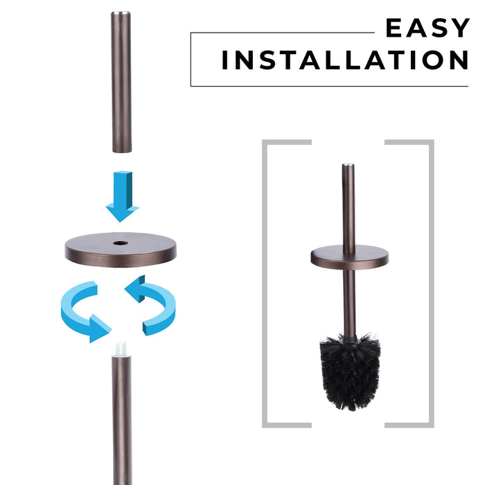 Toilet Brush and Holder (Bronze Finish) - Sweatfully