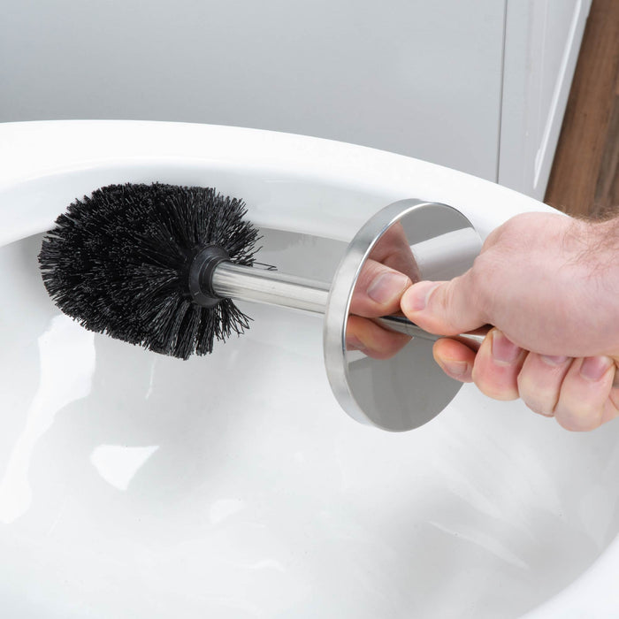 Toilet Brush and Holder (Chrome Finish) - Sweatfully