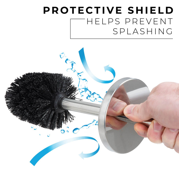 Toilet Brush and Holder (Chrome Finish) - Sweatfully