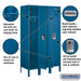 Salsbury 12" Wide Single Tier Standard Metal Locker - 3 Wide - 5 Feet High - 15 Inches Deep - Blue - Unassembled - Sweatfully