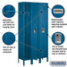 Salsbury 12" Wide Single Tier Standard Metal Locker - 3 Wide - 6 Feet High - 12 Inches Deep - Blue - Unassembled - Sweatfully