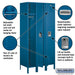 Salsbury 12" Wide Single Tier Standard Metal Locker - 3 Wide - 6 Feet High - 18 Inches Deep - Blue - Unassembled - Sweatfully
