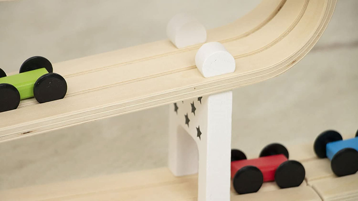 Avenlur Wooden Car Ramp Racer | Montessori Rolling Track Toy for Toddlers - Sweatfully
