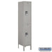 Salsbury 12" Wide Double Tier Standard Metal Locker - 1 Wide - 5 Feet High - 15 Inches Deep - Gray - Assembled - Sweatfully