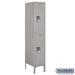 Salsbury 12" Wide Double Tier Standard Metal Locker - 1 Wide - 5 Feet High - 18 Inches Deep - Gray - Assembled - Sweatfully
