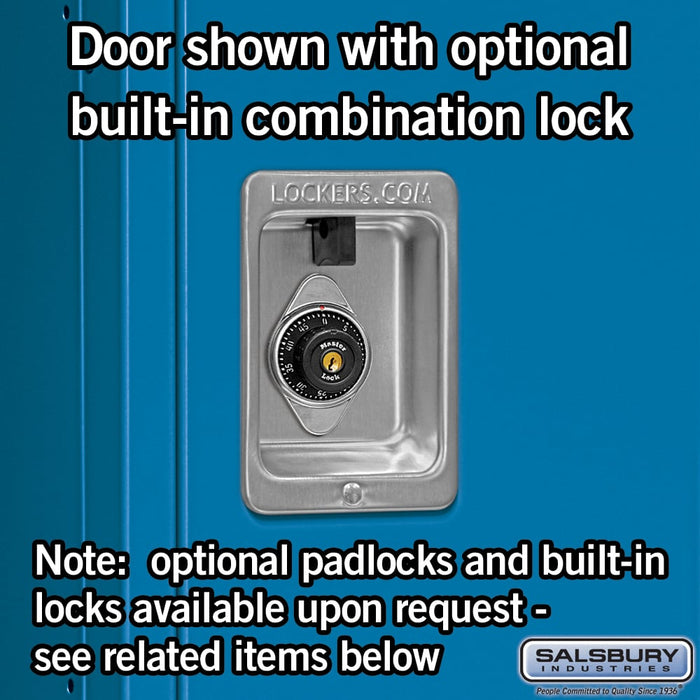 Salsbury 12" Wide Double Tier Standard Metal Locker - 1 Wide - 6 Feet High - 15 Inches Deep - Blue - Unassembled - Sweatfully