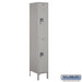 Salsbury 12" Wide Double Tier Standard Metal Locker - 1 Wide - 6 Feet High - 18 Inches Deep - Gray - Assembled - Sweatfully