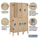 Salsbury 12" Wide Double Tier Standard Metal Locker - 3 Wide - 5 Feet High - 12 Inches Deep - Tan - Assembled - Sweatfully