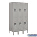 Salsbury 12" Wide Double Tier Standard Metal Locker - 3 Wide - 5 Feet High - 18 Inches Deep - Gray - Assembled - Sweatfully