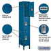 Salsbury 12" Wide Triple Tier Standard Metal Locker - 1 Wide - 6 Feet High - 15 Inches Deep - Blue - Assembled - Sweatfully