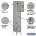 Salsbury 12" Wide Triple Tier Standard Metal Locker - 1 Wide - 6 Feet High - 18 Inches Deep - Gray - Unassembled - Sweatfully