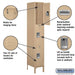 Salsbury 12" Wide Triple Tier Standard Metal Locker - 1 Wide - 6 Feet High - 18 Inches Deep - Tan - Assembled - Sweatfully